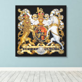 Royal Coat of Arms, Verenigd Koninkrijk. Canvas Afdruk (Insitu (Houten vloer))