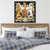 Royal Coat of Arms, Verenigd Koninkrijk. Canvas Afdruk (Insitu (Slaapkamer))