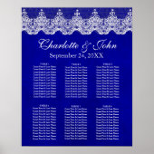 Royal Cobalt Lace Seating Chart Poste Poster (Voorkant)