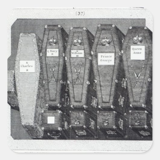 Royal Coffins in Westminster Abbey Vierkante Sticker (Voorkant)