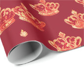 Royal Collectie Gold en Red Crown Cadeaupapier (Rol Hoek)