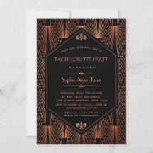 Royal Copper Black Great Gatsby Bachelorette Party
