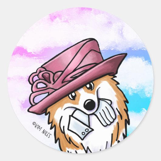 Royal Corgi Classic Ronde Sticker (Voorkant)