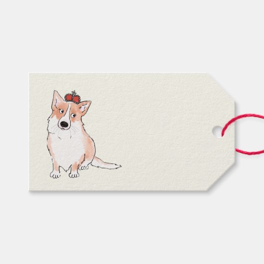 Royal corgi gift label cadeaulabel (Voorkant (Horizontaal))