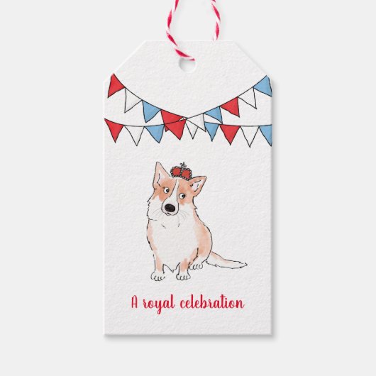 Royal corgi gift label cadeaulabel (Voorkant)