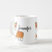 Royal corgi-hond gepersonaliseerd koffiemok (Voorkant links)