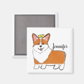 Royal corgi-hond gepersonaliseerd magneet (Voorkant / Achterkant)