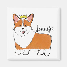 Royal corgi-hond gepersonaliseerd magneet