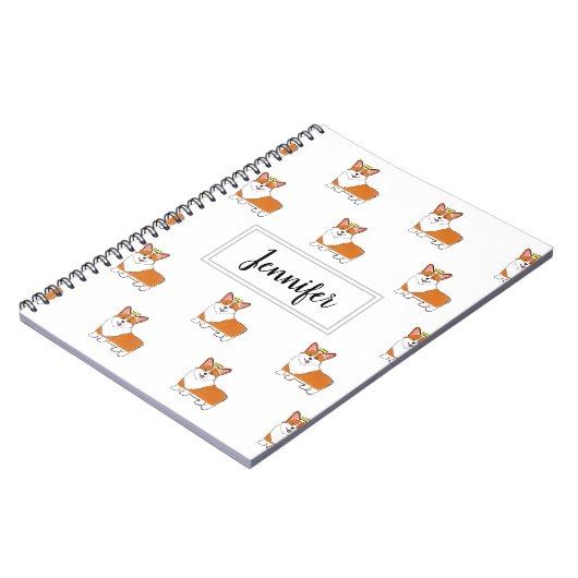Royal corgi-hond gepersonaliseerd notitieboek (Linkerzijde)