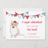 Royal corgi party-uitnodiging kaart (Voorkant)