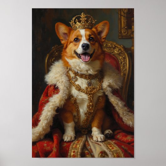 Royal Corgi Portrait Poster (Voorkant)