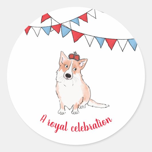 Royal corgi round sticker (Voorkant)