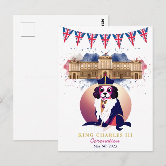 Royal Coronation King Charles Dog Funny Briefkaart (Voorkant / Achterkant)