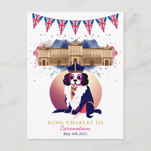 Royal Coronation King Charles Dog Funny Briefkaart (Voorkant)