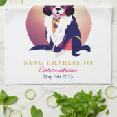 Royal Coronation King Charles Dog Funny Theedoek (Gevouwen)