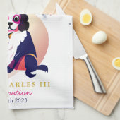 Royal Coronation King Charles Dog Funny Theedoek (Quarter Fold)