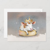 Royal Cow Dreaming on Cheese Throne                Briefkaart (Voorkant / Achterkant)