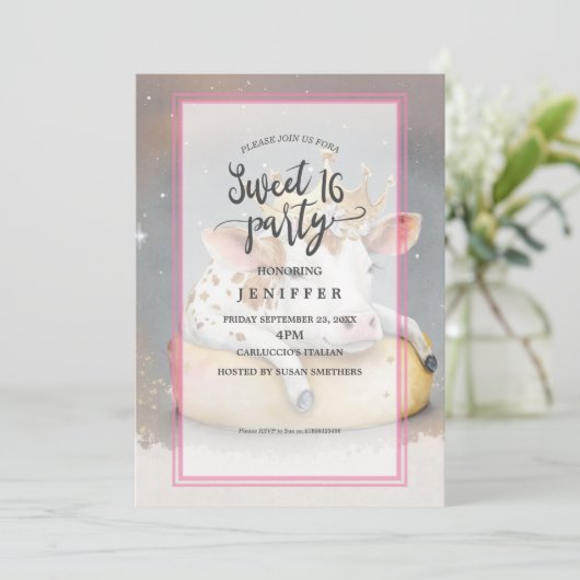 Royal Cow Dreaming on Cheese Throne Kaart (Staand voorkant)