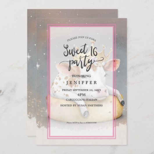 Royal Cow Dreaming on Cheese Throne                Kaart (Voorkant / Achterkant)