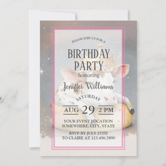 Royal Cow Dreaming on Cheese Throne Kaart (Voorkant)