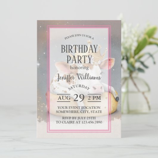 Royal Cow Dreaming on Cheese Throne                Kaart (Staand voorkant)