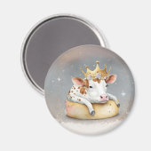 Royal Cow Dreaming on Cheese Throne Magneet (Voorkant / Achterkant)