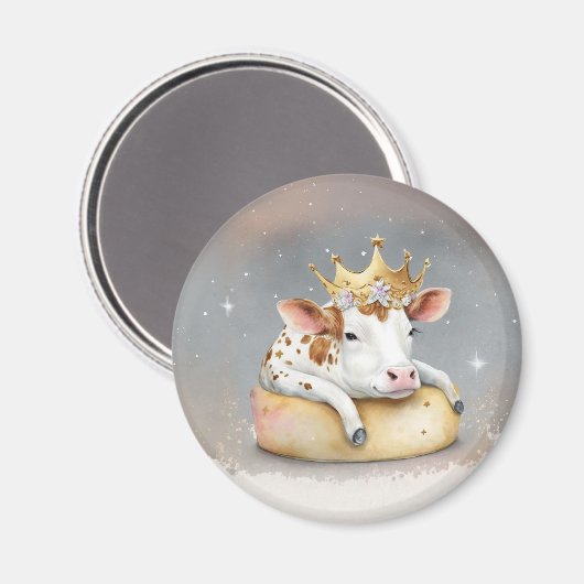 Royal Cow Dreaming on Cheese Throne                Magneet (Voorkant / Achterkant)