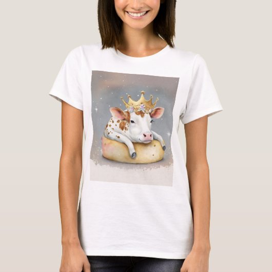 Royal Cow Dreaming on Cheese Throne                T-shirt (Voorkant)