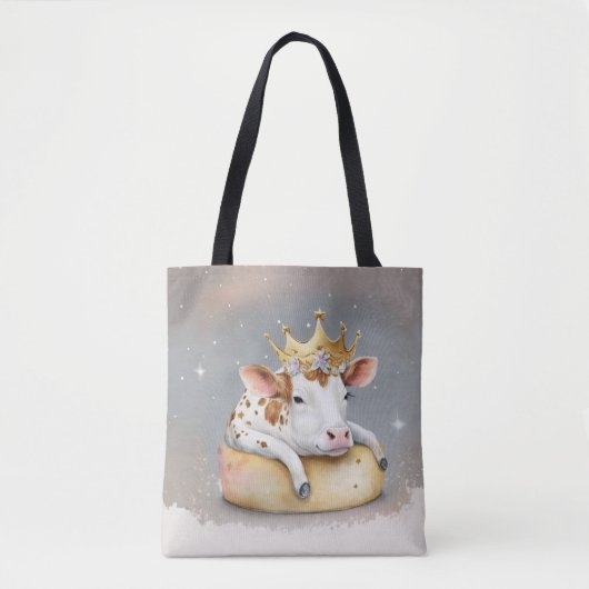 Royal Cow Dreaming on Cheese Throne                Tote Bag (Voorkant)