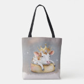 Royal Cow Dreaming on Cheese Throne                Tote Bag (Achterkant)