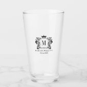 Royal Crest Crown Scrolls Monogram Glas (Voorkant)