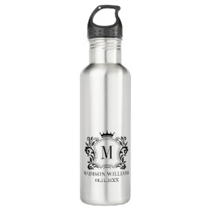 Royal Crest Crown Scrolls Monogram Waterfles