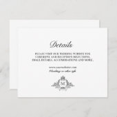 Royal Crest Elegant Wreath Monogram Details Kaart (Voorkant / Achterkant)