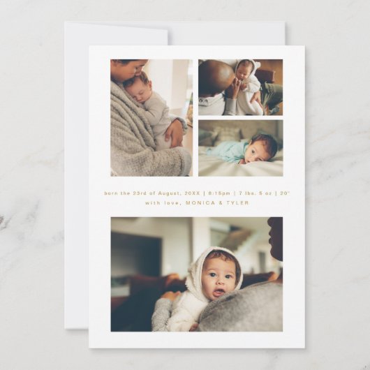 Royal Crest | Elegante geboorteaankondiging (Achterkant)