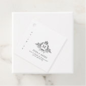 Royal Crest Elegante krans Monogram bruiloft Bedankjes Labels (In situ)