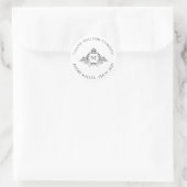 Royal Crest Elegante krans Monogram bruiloft Ronde Sticker (Tas)