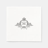 Royal Crest Elegante krans Monogram bruiloft Servet (Voorkant)