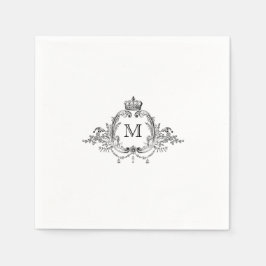 Royal Crest Elegante krans Monogram bruiloft Servet