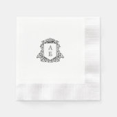 Royal Crest Embleem Monogram Bruiloft Servet (Voorkant)