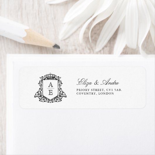 Royal Crest Embleem Monogram Retouradres Labels (Insitu)