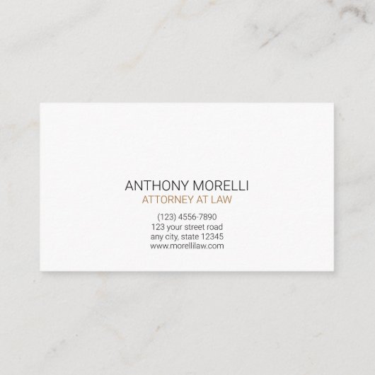 Royal Crest Gold en Silver Attorney bij Law Visitekaartje (Achterkant)