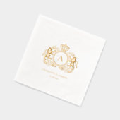 Royal Crest Monogram Folie bruiloft Folie Servetten (Links)