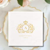 Royal Crest Monogram Folie bruiloft Servetten