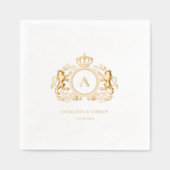 Royal Crest Monogram Folie bruiloft Servetten (Voorkant)