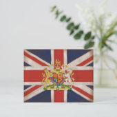 Royal Crest on Union Jack Flag Briefkaart (Staand voorkant)