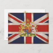 Royal Crest on Union Jack Flag Briefkaart (Voorkant / Achterkant)