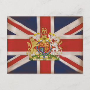 Royal Crest on Union Jack Flag Briefkaart