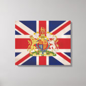 Royal Crest on Union Jack Flag Canvas Afdruk (Voorkant)