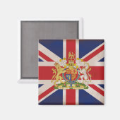 Royal Crest op de Union Jack Vlag Magneet (Voorkant / Achterkant)