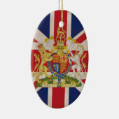 Royal Crest op Union Jack. Keramisch Ornament (Rechts)